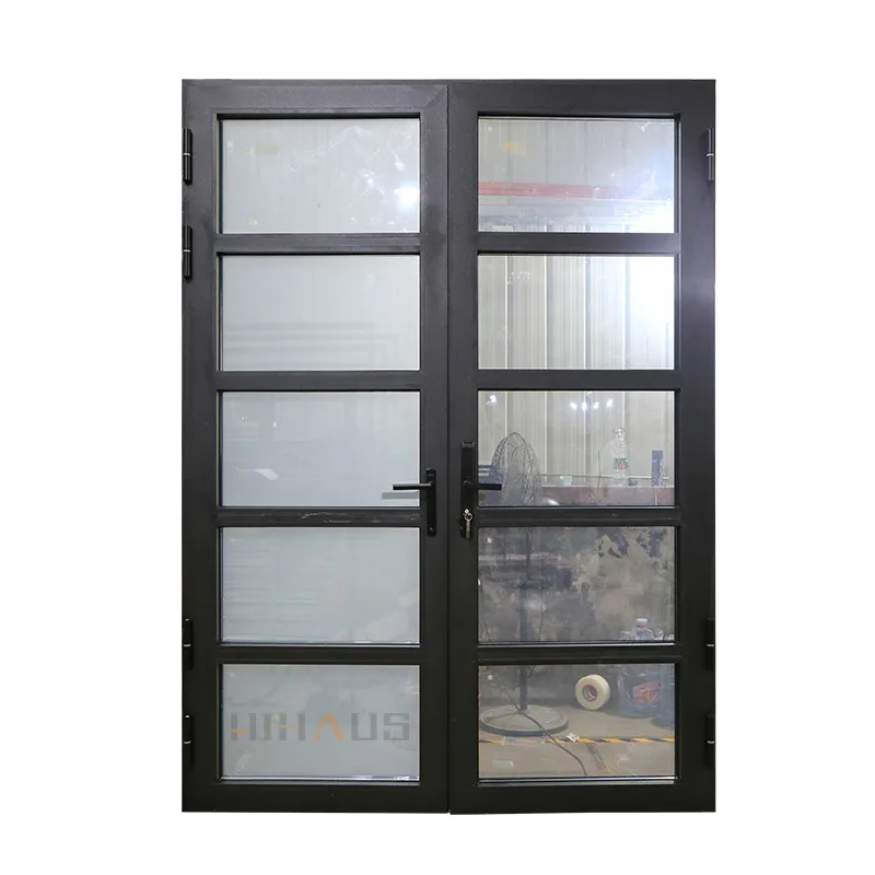 Dimmable Privacy Glass Aluminium Double Hinged Swing Door - HIHAUS