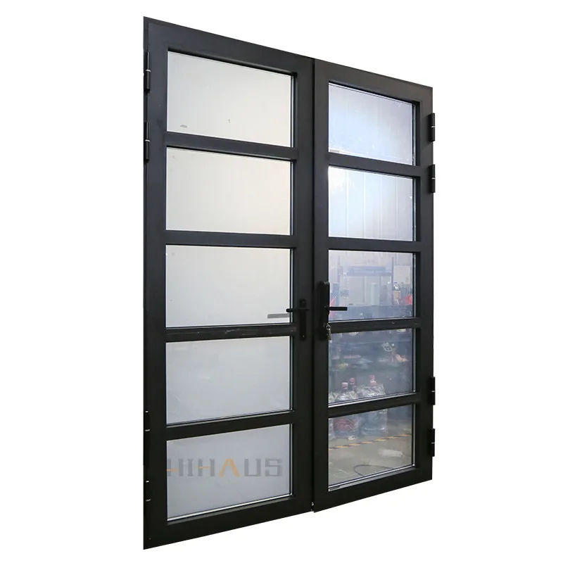 Dimmable Privacy Glass Aluminium Double Hinged Swing Door - HIHAUS
