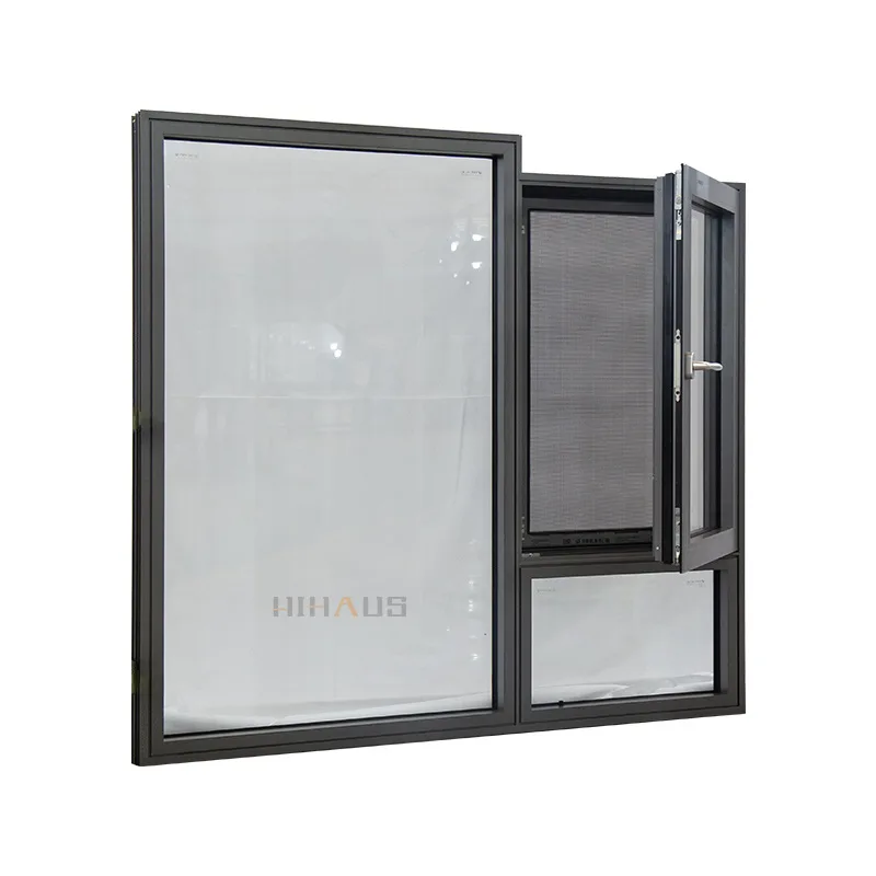 Customized aluminium casement and picture window combination - HIHAUS