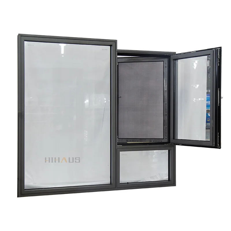 Customized aluminium casement and picture window combination - HIHAUS