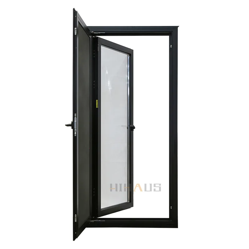 Home Black Waterproof Aluminium Single Casement Glass Window - HIHAUS