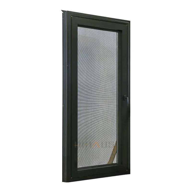 Home Black Waterproof Aluminium Single Casement Glass Window - HIHAUS