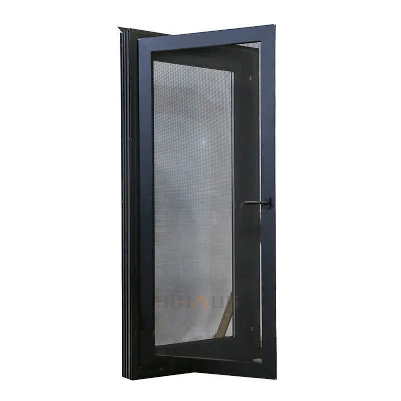 Home Black Waterproof Aluminium Single Casement Glass Window - HIHAUS