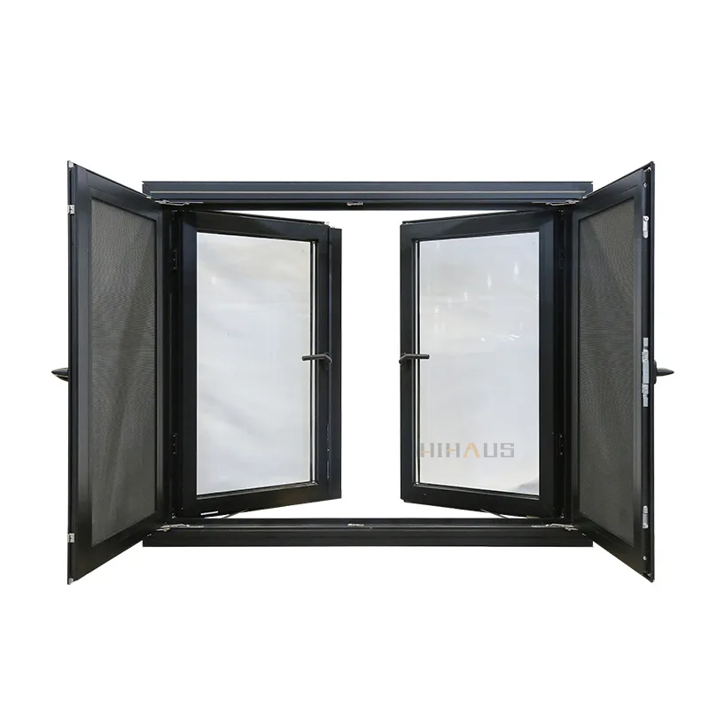 Custom soundproof aluminium thermal break double casement window - HIHAUS