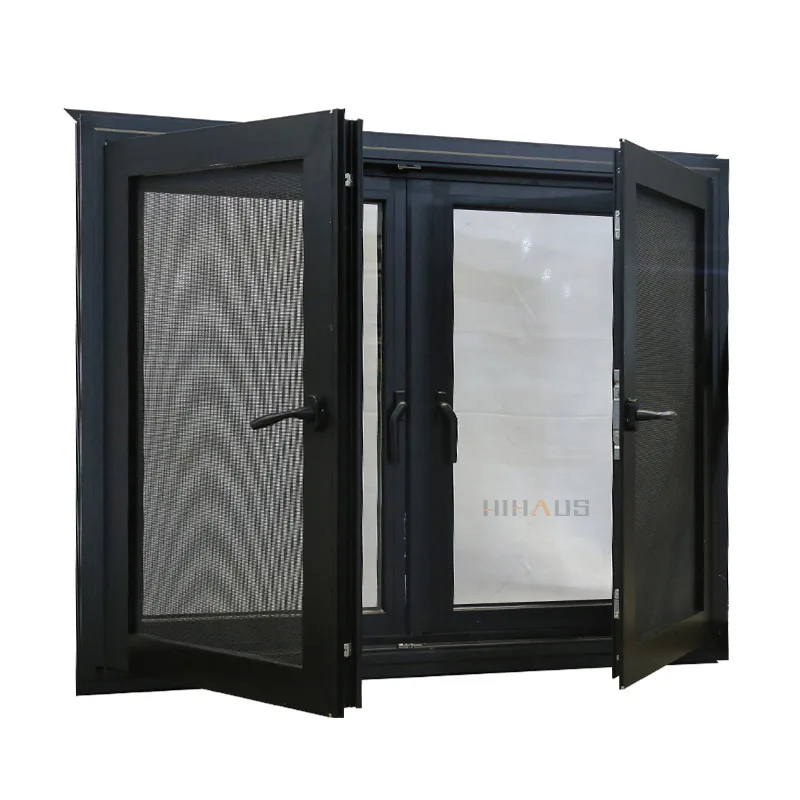 Custom soundproof aluminium thermal break double casement window - HIHAUS