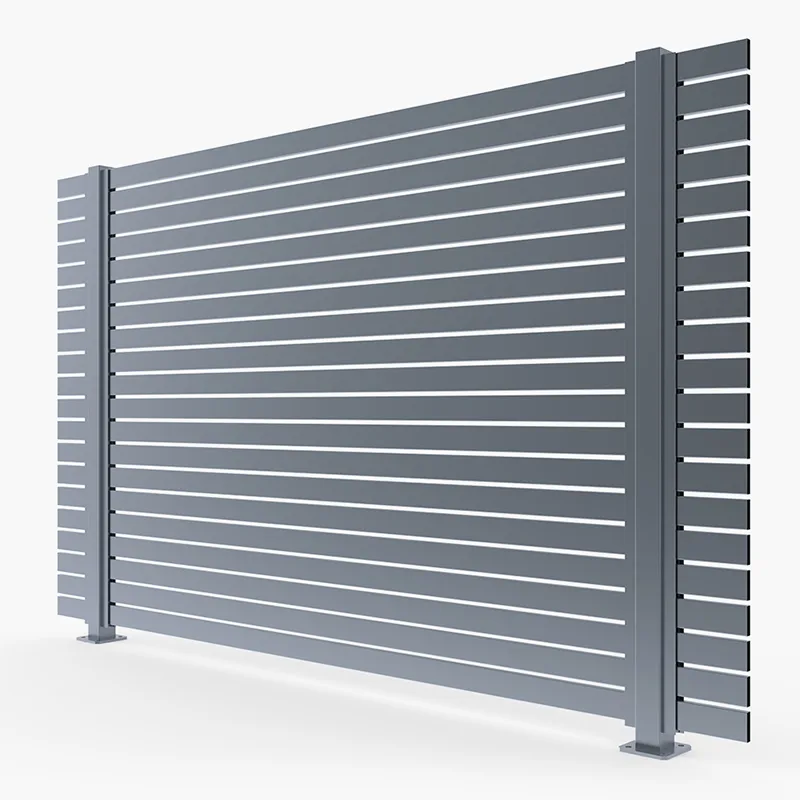 Customized Residential Black Garden Aluminum Slat Fence - HIHAUS