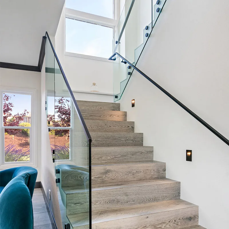 Custom Residential Frameless Tempered Glass Stair Railing - HIHAUS