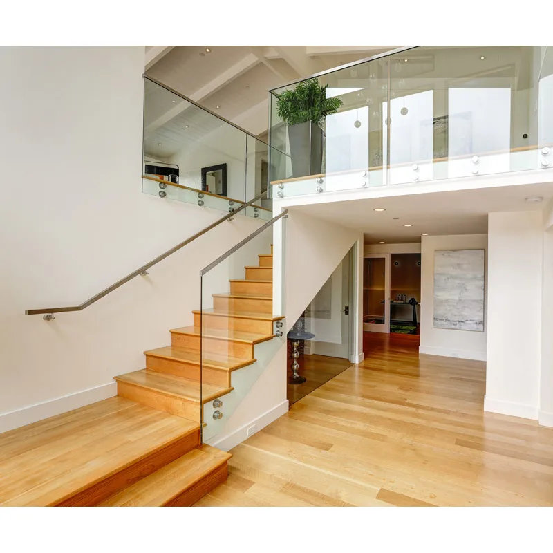 Custom Residential Frameless Tempered Glass Stair Railing - HIHAUS