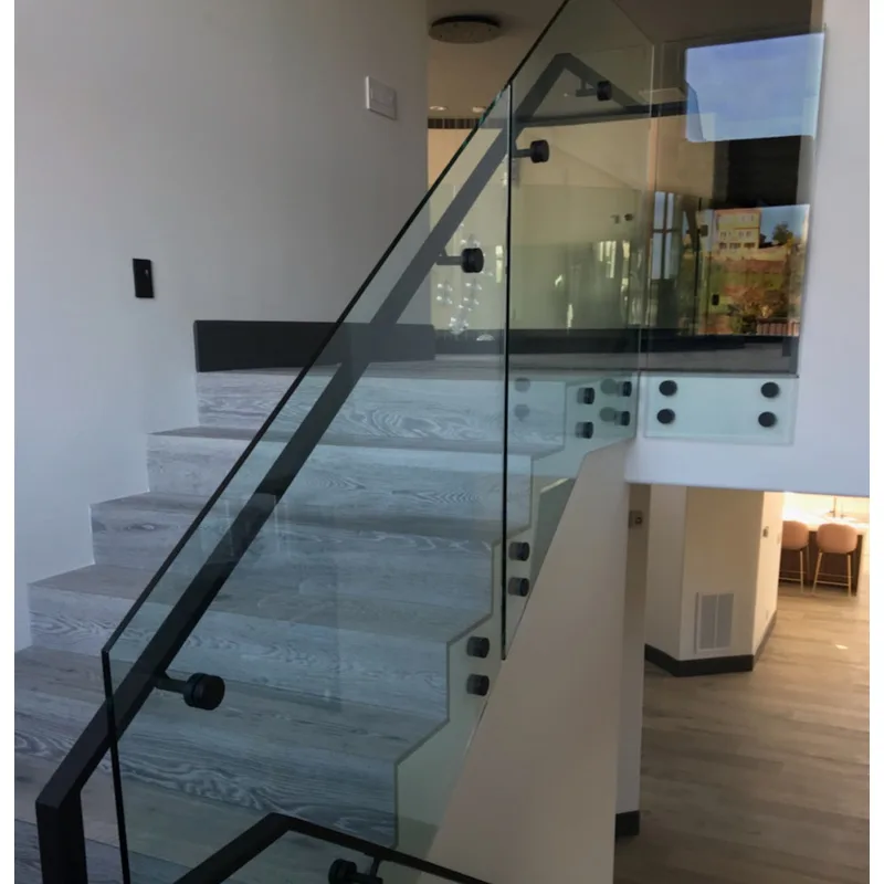 Custom Residential Frameless Tempered Glass Stair Railing - HIHAUS