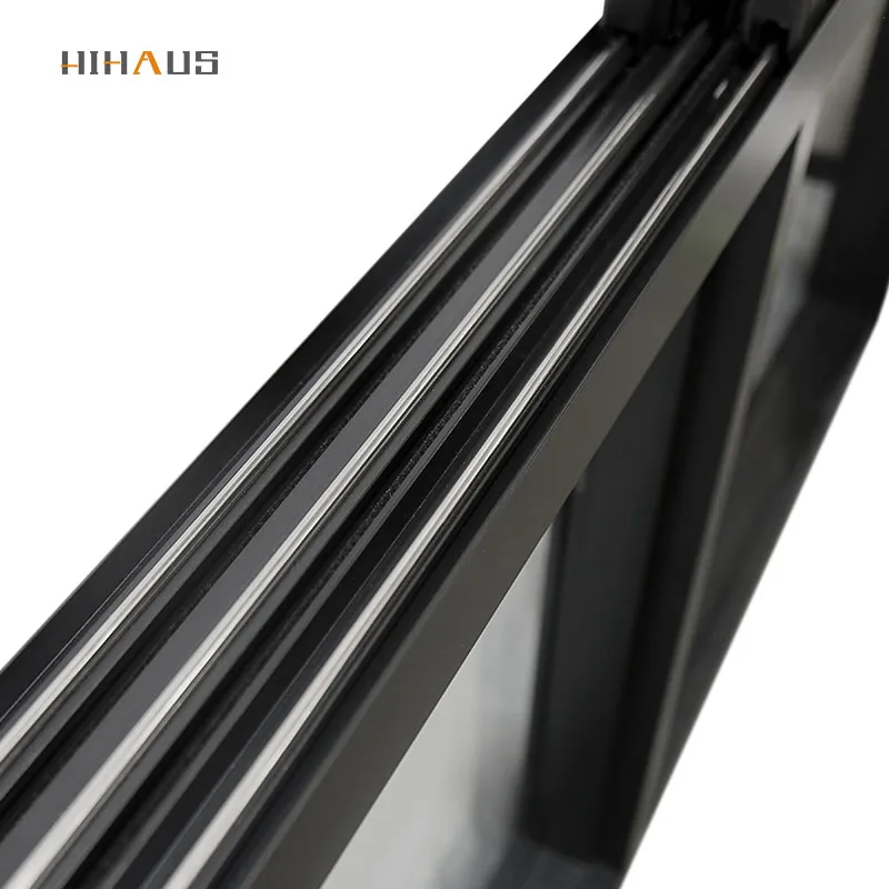 Hihaus Best Quality Light Grey Nail Fin Aluminium Balcony Interior Sliding Window - HIHAUS