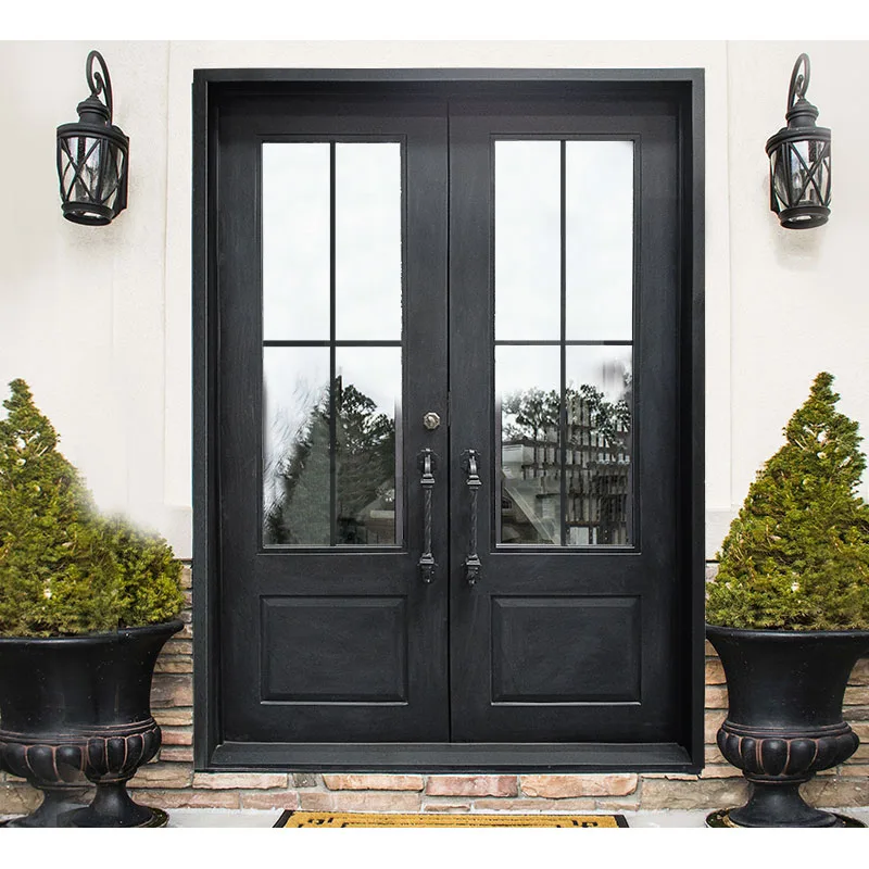 Hihaus Custom Double French Metal Front Wrought Iron Doors - HIHAUS