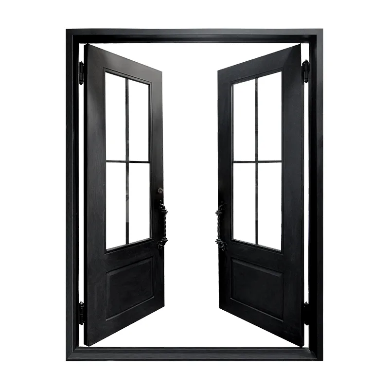Hihaus Custom Double French Metal Front Wrought Iron Doors - HIHAUS