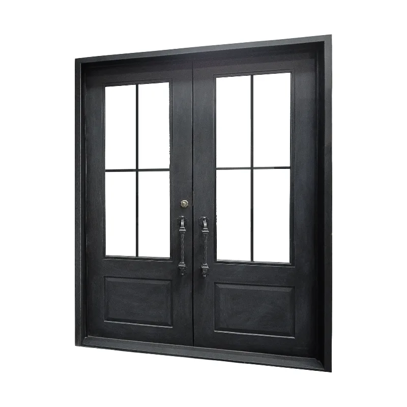 Hihaus Custom Double French Metal Front Wrought Iron Doors - HIHAUS