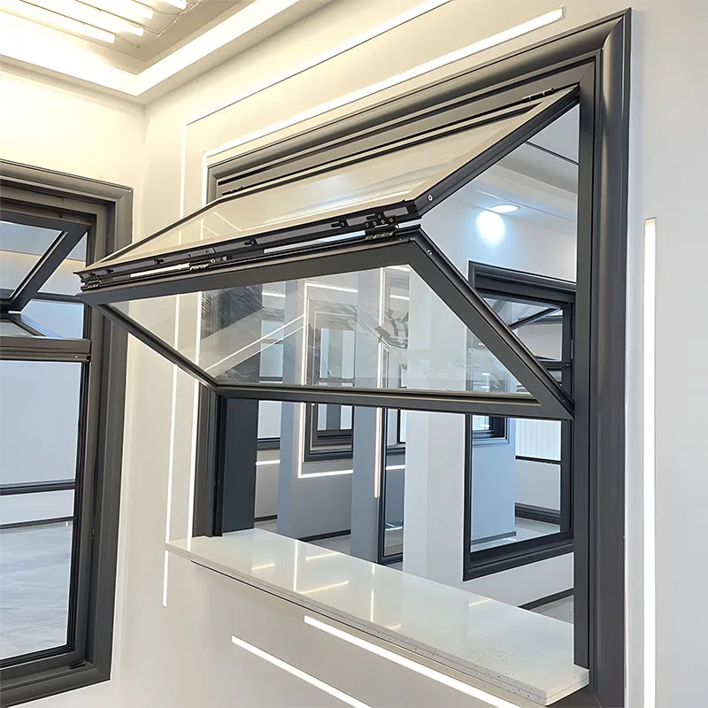 Aluminum Fold Up Porch Kitchen Vertical Folding Glass Windows - HIHAUS