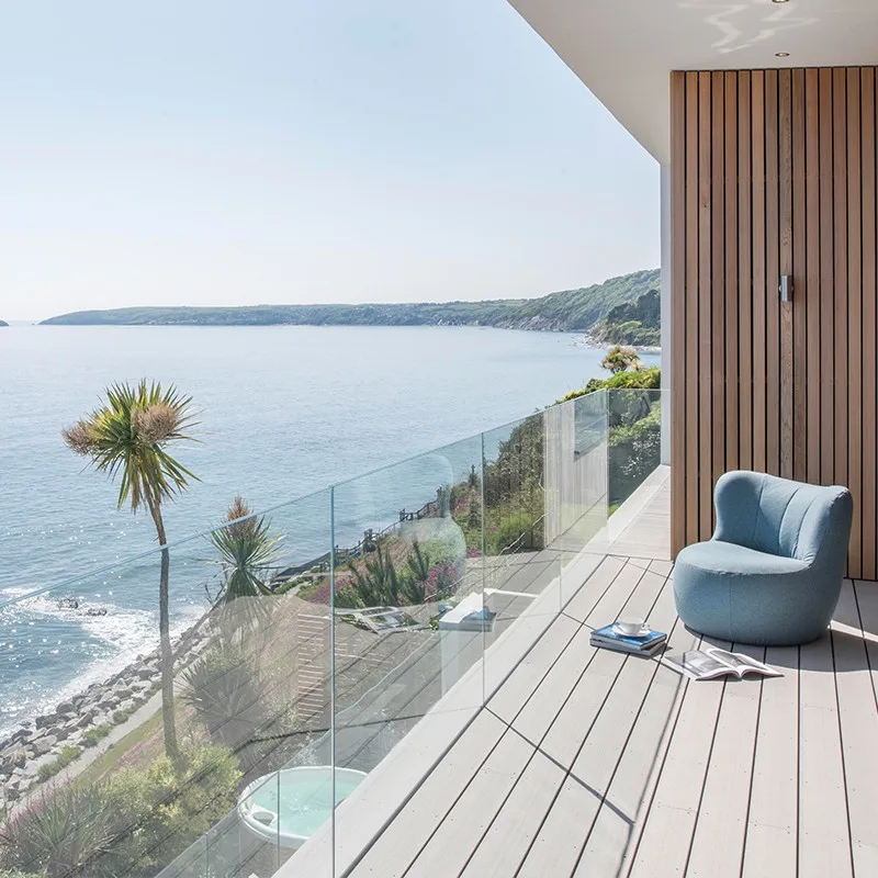 Terrace Deck Stainless Steel Frameless Glass Balcony Railing System - HIHAUS