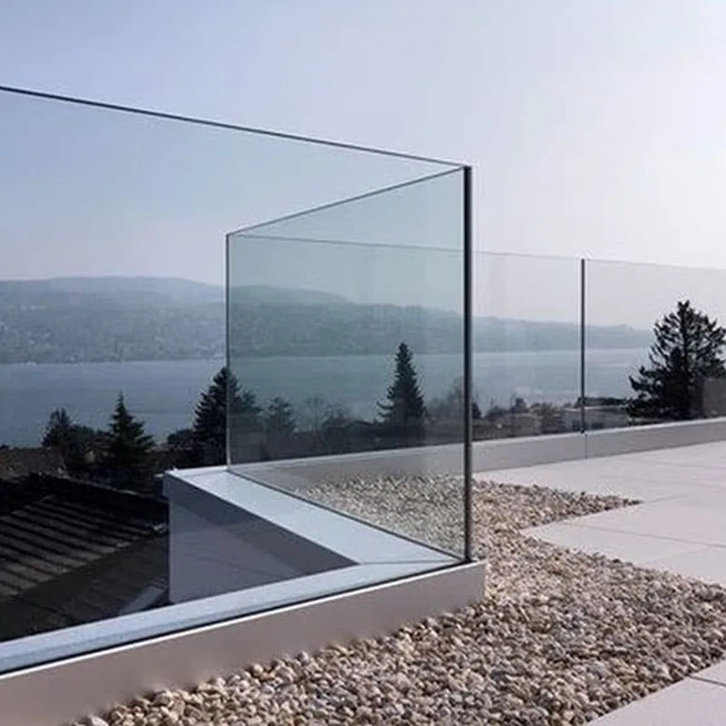 Terrace Deck Stainless Steel Frameless Glass Balcony Railing System - HIHAUS
