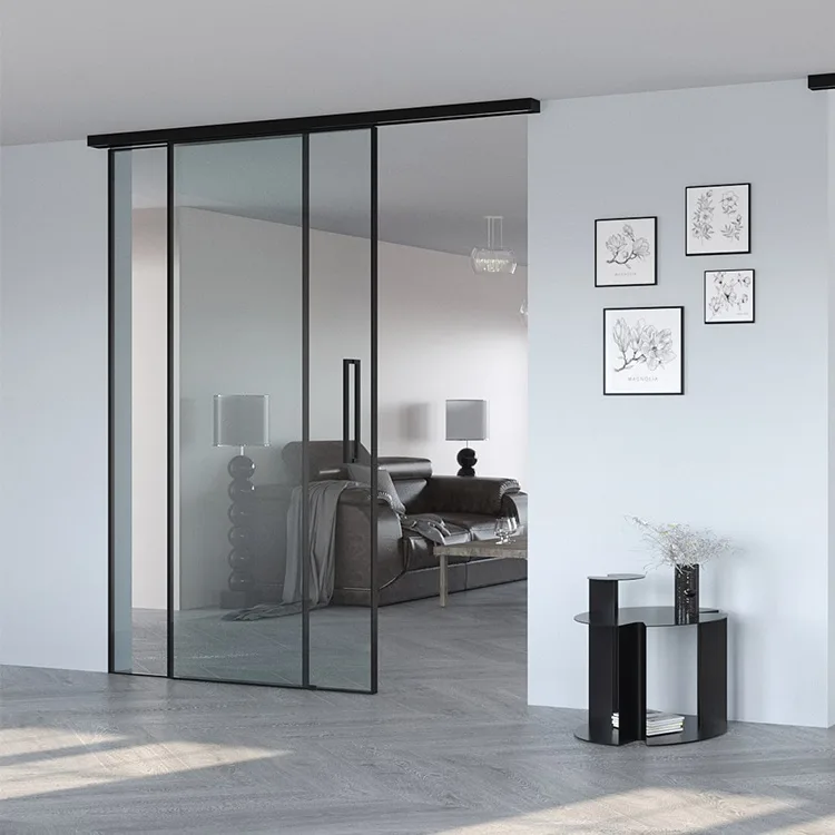 Hihaus Hot Aluminum Top Hung Interior French Sliding Glass Doors - HIHAUS