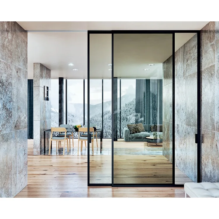 Hihaus Hot Aluminum Top Hung Interior French Sliding Glass Doors - HIHAUS