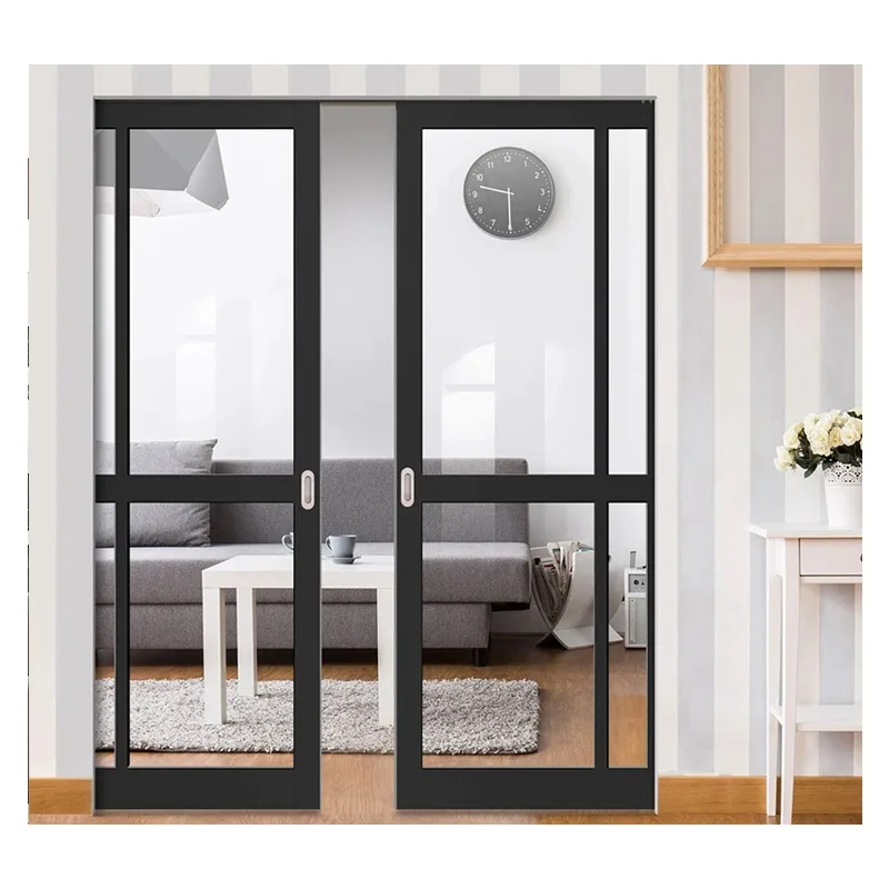 Hihaus Hot Aluminum Top Hung Interior French Sliding Glass Doors - HIHAUS