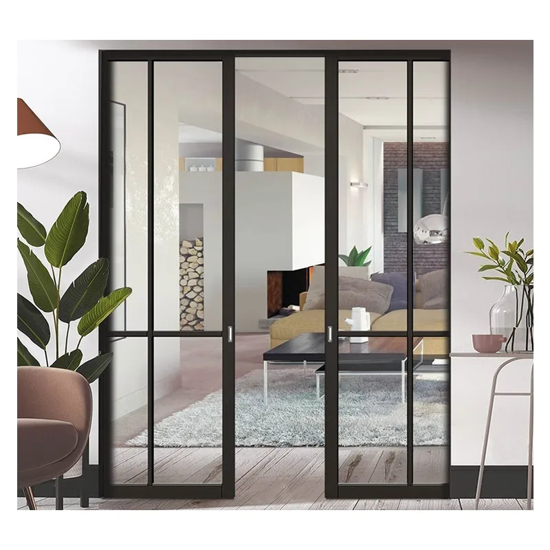 Hihaus Hot Aluminum Top Hung Interior French Sliding Glass Doors - HIHAUS