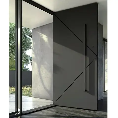 Hot Design Customized Large Steel & Wooden Pivot Entrance Doors
