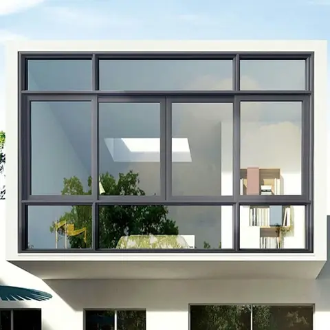 New Custom Grey Large Triple Glazed Aluminium Balcony Sliding Windows