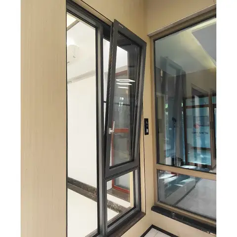 Anthracite grey aluminium european style tilt and turn windows