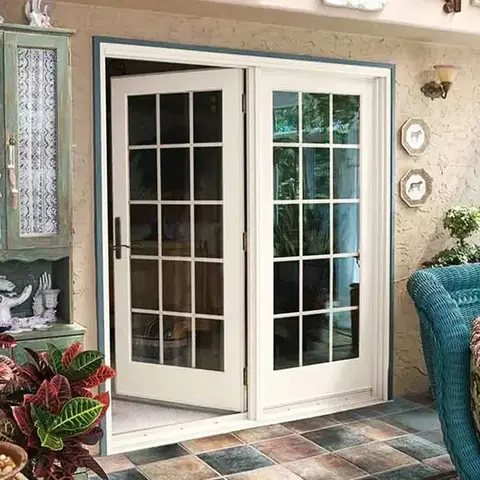 Aluminum Casement Center Double Hinged French Patio Doors