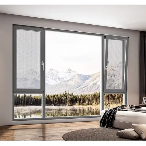 Aluminium European Tilt And Turn Slide Double Glazed Windows