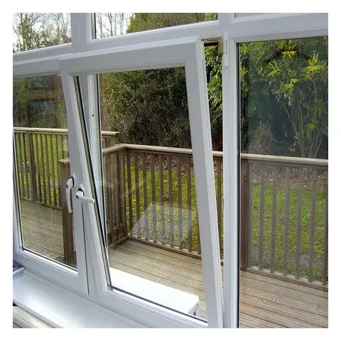 Pvc Upvc Vinyl European Style Double Glazed Tilt And Turn Windows