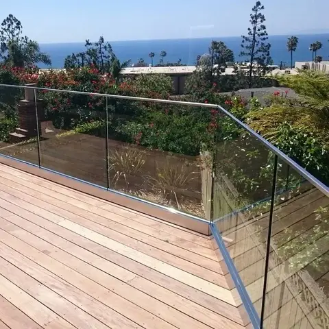 Aluminum Frameless U Channel Spigot Deck Glass Railing