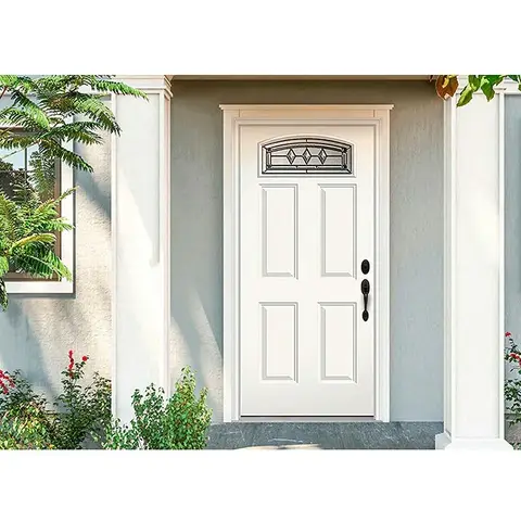 Hot Premium White American House Entrance Steel Wooden Security Doors
