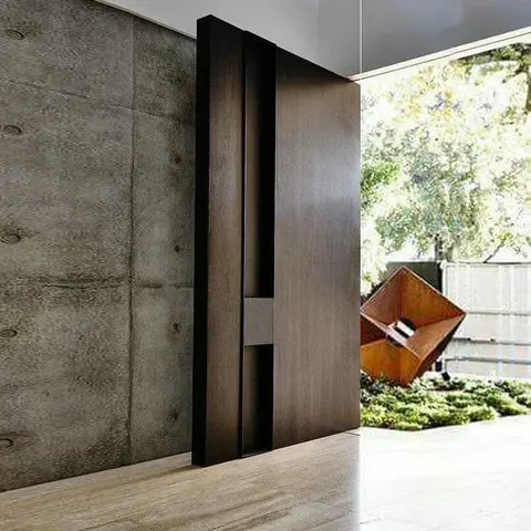 Hihaus Custom Exterior Modern Villa Wood Pivot Entry Front Door