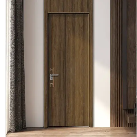 Hihaus Interior Flat Solid Wooden Single Wood Door